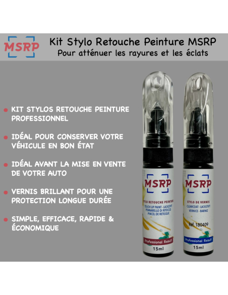 Kit Stylo Retouche Peinture Sous couche avec Vernis et Apprêt 