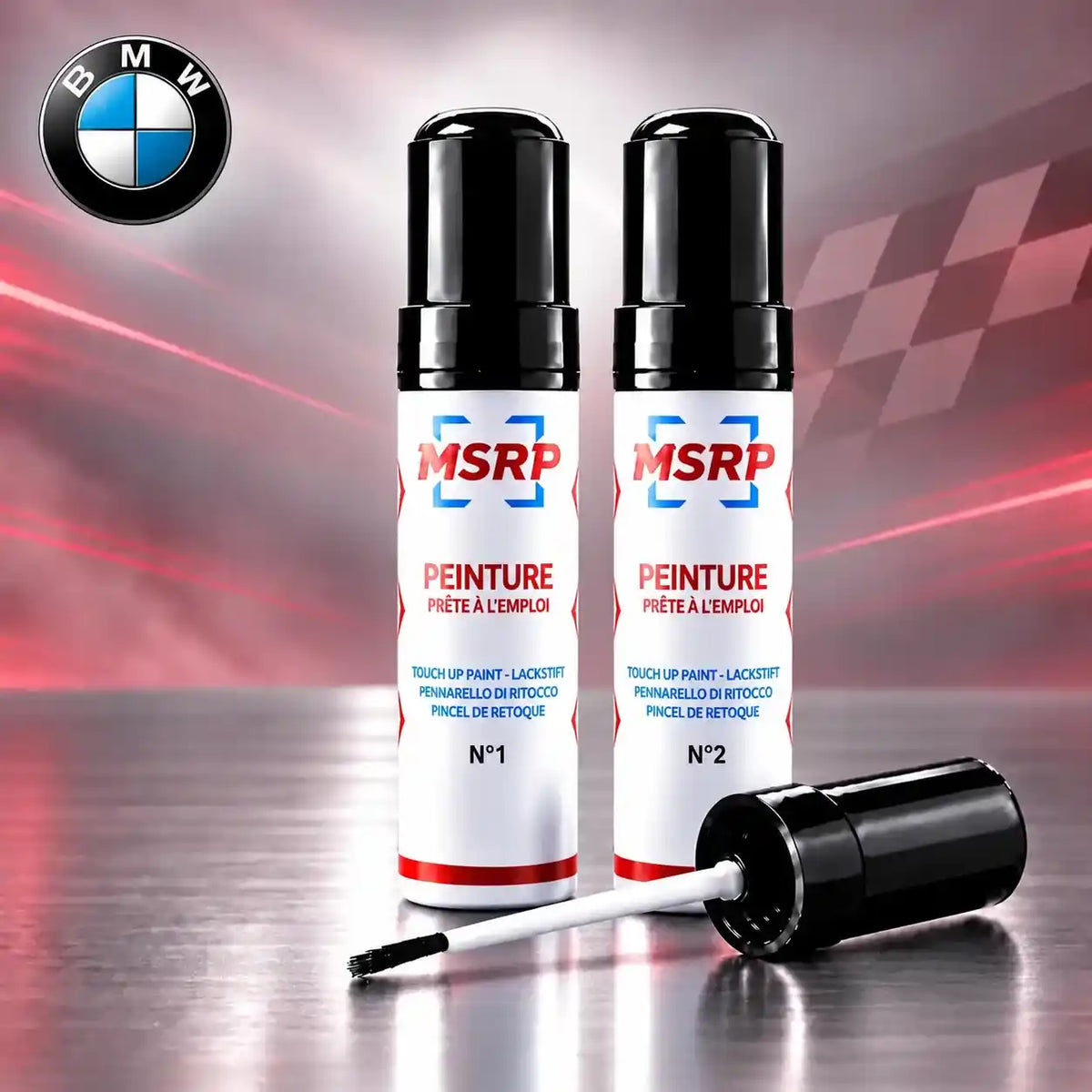 Stylos de retouche peinture double couche MSRP pour moto BMW ND1 Pearl White