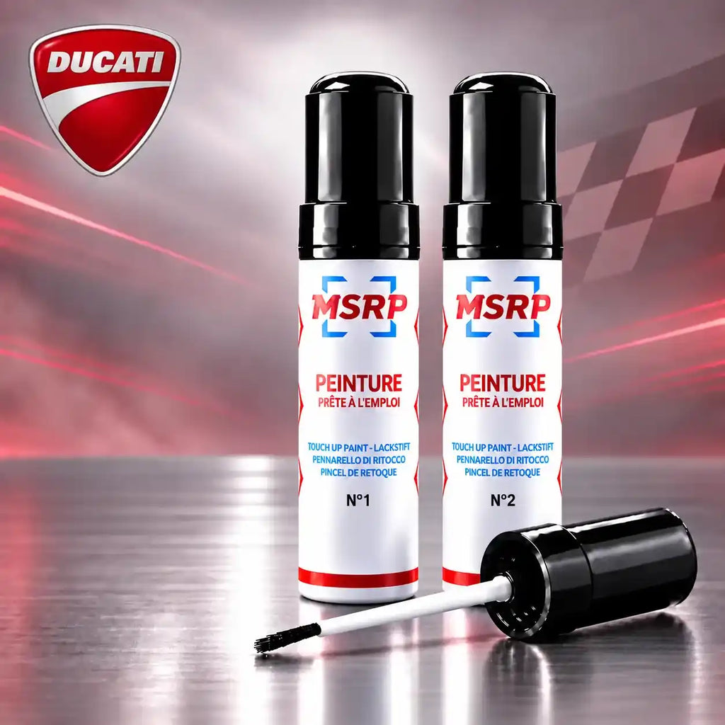 Stylos de retouche peinture double couche MSRP pour moto Ducati V709 Bianco Fiji