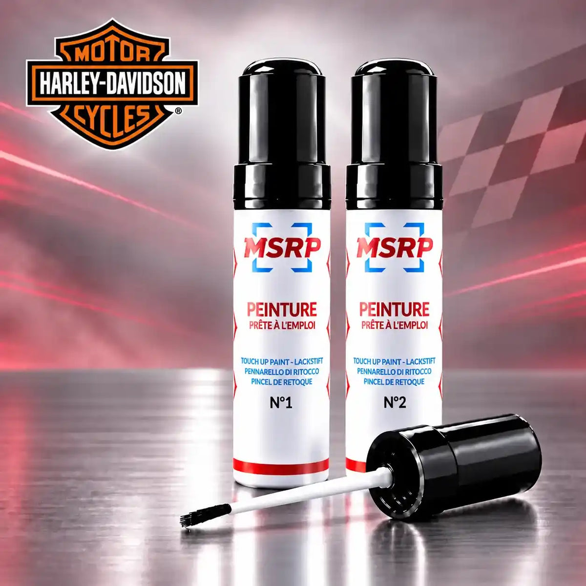 Stylos de retouche peinture double couche MSRP pour moto Harley-Davidson EVD White Sand Pearl