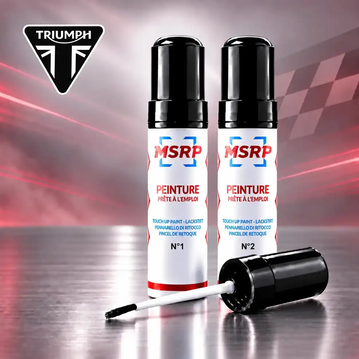 Stylos de retouche peinture double couche MSRP pour moto Triumph H417 Blu Pearl
