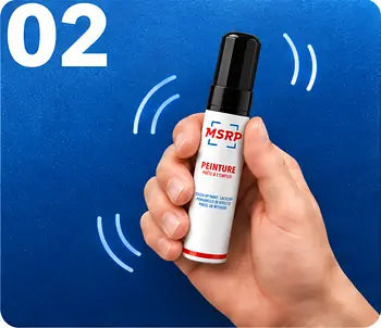 Stylo retouche peinture MSRP secoué pendant deux minutes