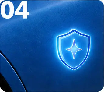 Carrosserie bleue protégée après application du vernis